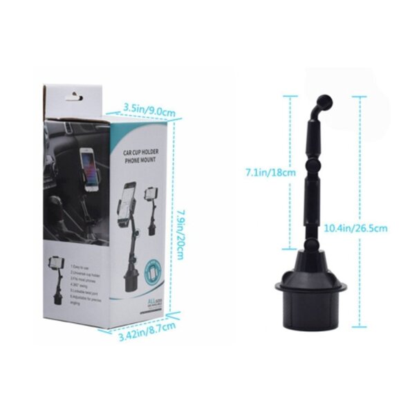 Universal 360 Rotation Flexible Arm Car Phone Mount Gooseneck Cup Holder - Picture 3 of 6